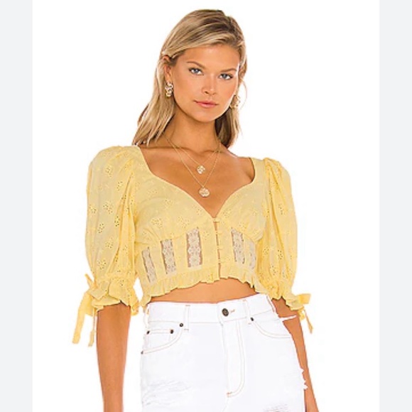 For Love And Lemons Tops - X REVOLVE Jean Blouse in Yellow
FOR LOVE & LEMONS